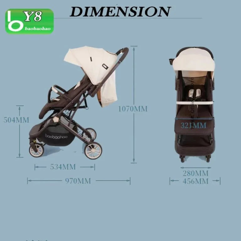 Baobaohao Y8 2-Way Facing Baby Stroller – Lightweight, Foldable & Travel-Friendly
